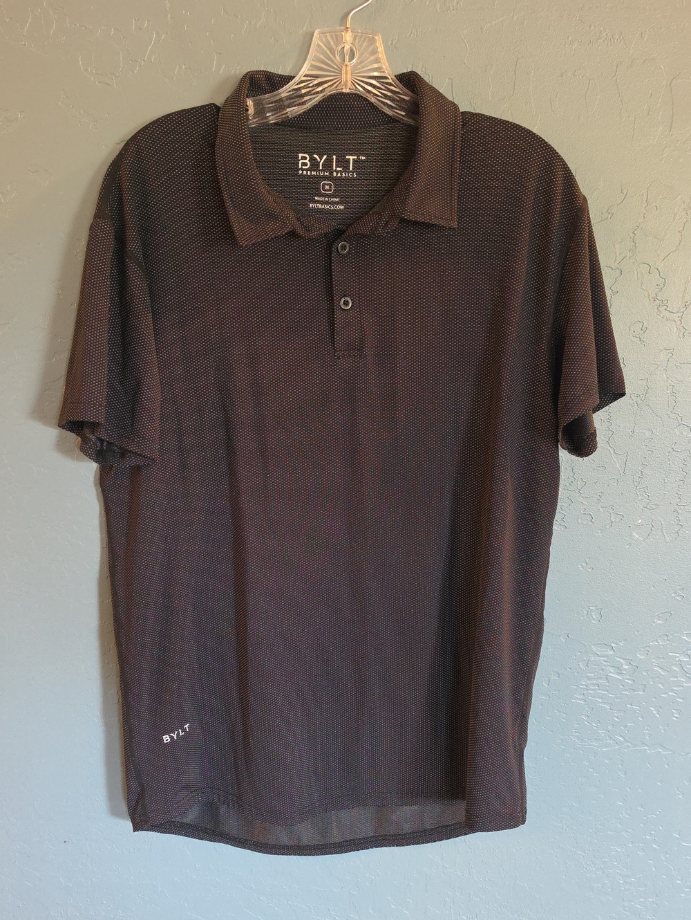 BYLT Basics Men's Charcoal Black Polo